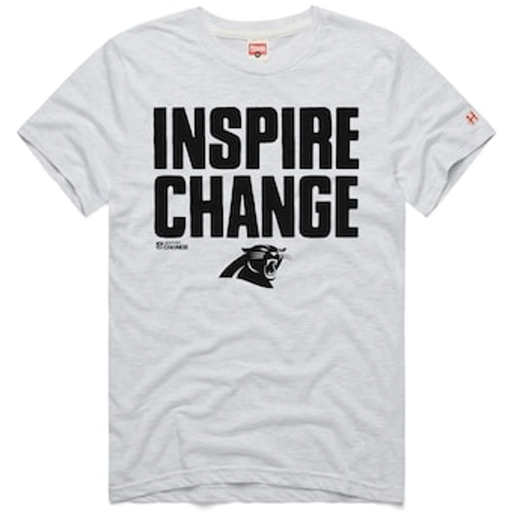 Unisex Homage Ash Carolina Panthers 2024 Inspire Change Tri-Blend T-Shirt