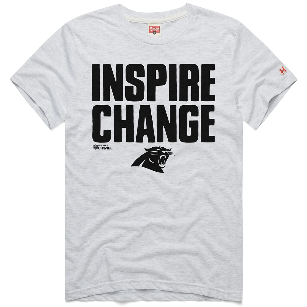 Unisex Homage Ash Carolina Panthers 2024 Inspire Change Tri-Blend T-Shirt