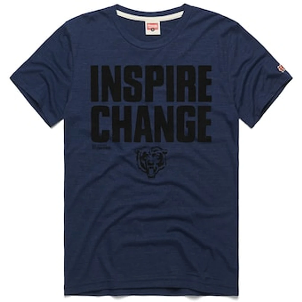 Unisex Homage Navy Chicago Bears 2024 Inspire Change Tri-Blend T-Shirt