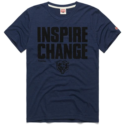 Unisex Homage Navy Chicago Bears 2024 Inspire Change Tri-Blend T-Shirt