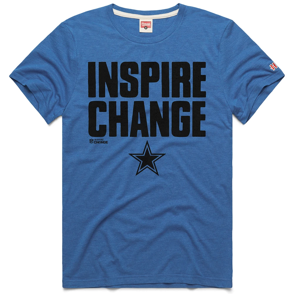 Unisex Homage Royal Dallas Cowboys 2024 Inspire Change Tri-Blend T-Shirt