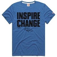 Unisex Homage Blue Denver Broncos 2024 Inspire Change Tri-Blend T-Shirt