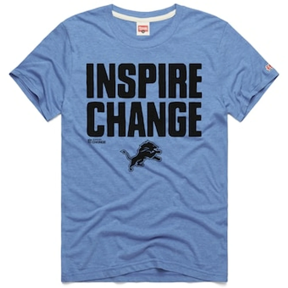 Unisex Homage Blue Detroit Lions 2024 Inspire Change Tri-Blend T-Shirt