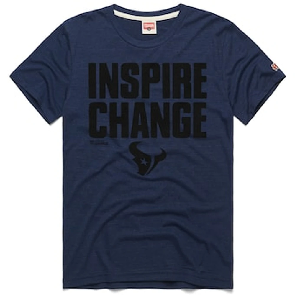 Unisex Homage Navy Houston Texans 2024 Inspire Change Tri-Blend T-Shirt