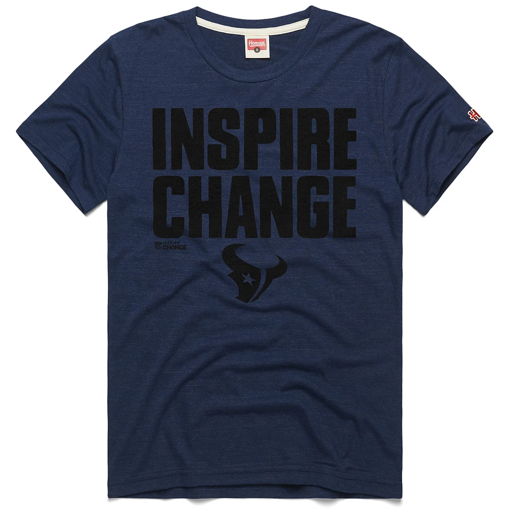 Unisex Homage Navy Houston Texans 2024 Inspire Change Tri-Blend T-Shirt