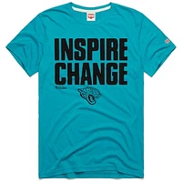 Unisex Homage Teal Jacksonville Jaguars 2024 Inspire Change Tri-Blend T-Shirt