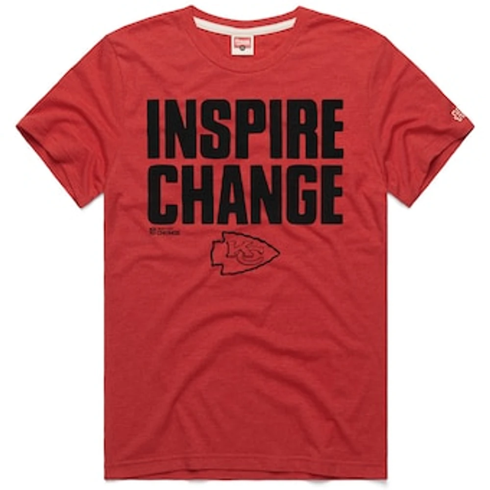 Unisex Homage Red Kansas City Chiefs 2024 Inspire Change Tri-Blend T-Shirt