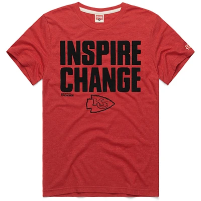 Unisex Homage Red Kansas City Chiefs 2024 Inspire Change Tri-Blend T-Shirt