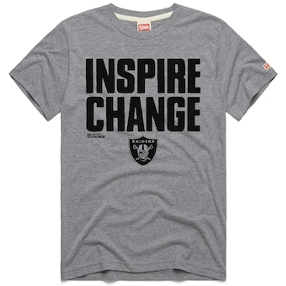 Unisex Homage Gray Las Vegas Raiders 2024 Inspire Change Tri-Blend T-Shirt