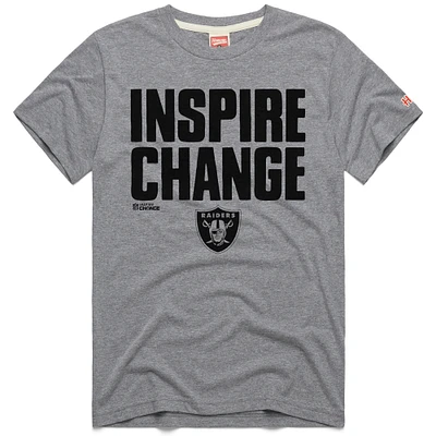 Unisex Homage Gray Las Vegas Raiders 2024 Inspire Change Tri-Blend T-Shirt