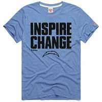 Unisex Homage Light Blue Los Angeles Chargers 2024 Inspire Change Tri-Blend T-Shirt