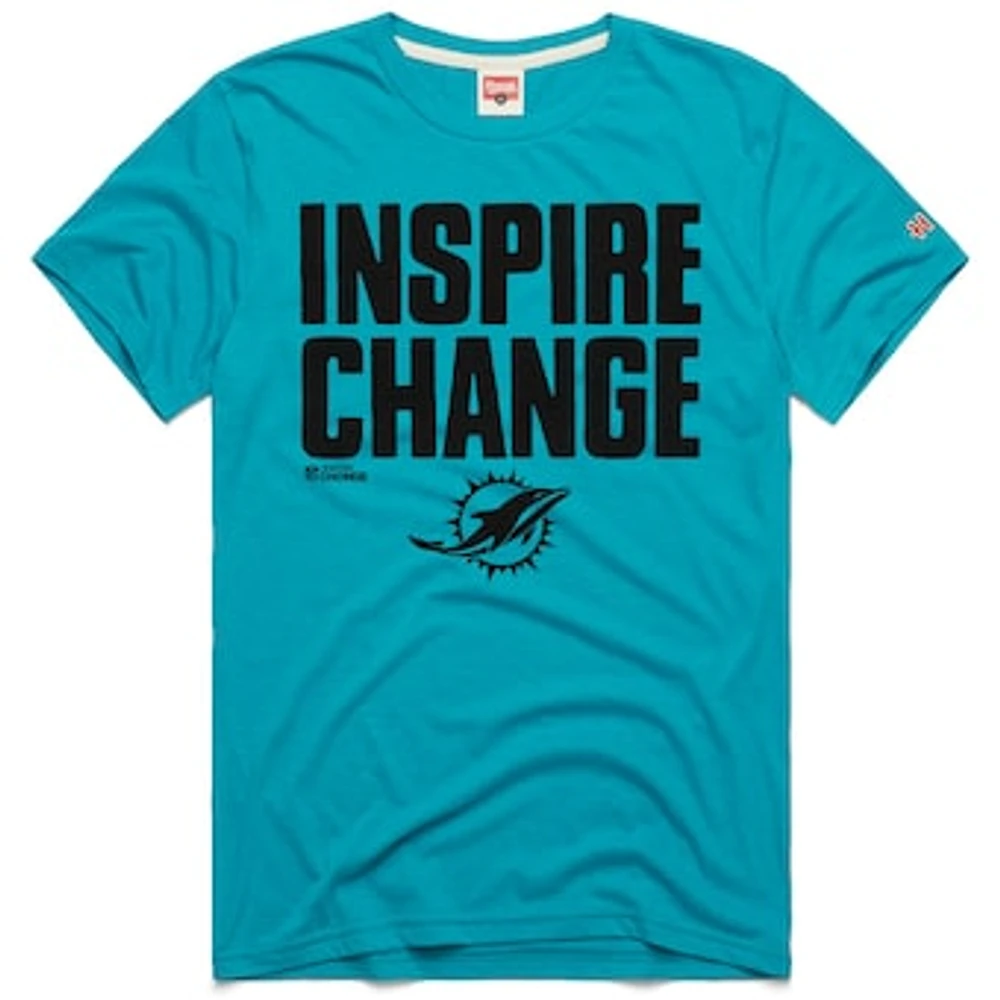 Unisex Homage Aqua Miami Dolphins 2024 Inspire Change Tri-Blend T-Shirt