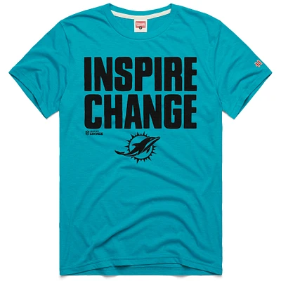 Unisex Homage Aqua Miami Dolphins 2024 Inspire Change Tri-Blend T-Shirt