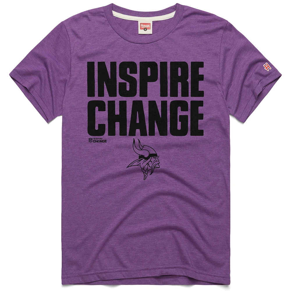 Unisex Homage Purple Minnesota Vikings 2024 Inspire Change Tri-Blend T-Shirt