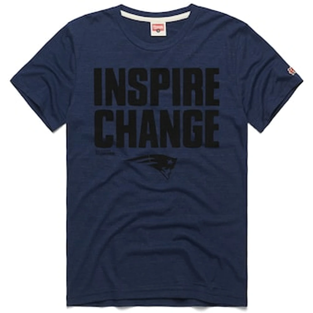 Unisex Homage Navy New England Patriots 2024 Inspire Change Tri-Blend T-Shirt