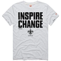 Unisex Homage Ash New Orleans Saints 2024 Inspire Change Tri-Blend T-Shirt