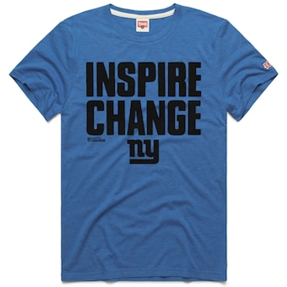 Unisex Homage Royal New York Giants 2024 Inspire Change Tri-Blend T-Shirt