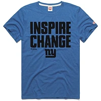 Unisex Homage Royal New York Giants 2024 Inspire Change Tri-Blend T-Shirt