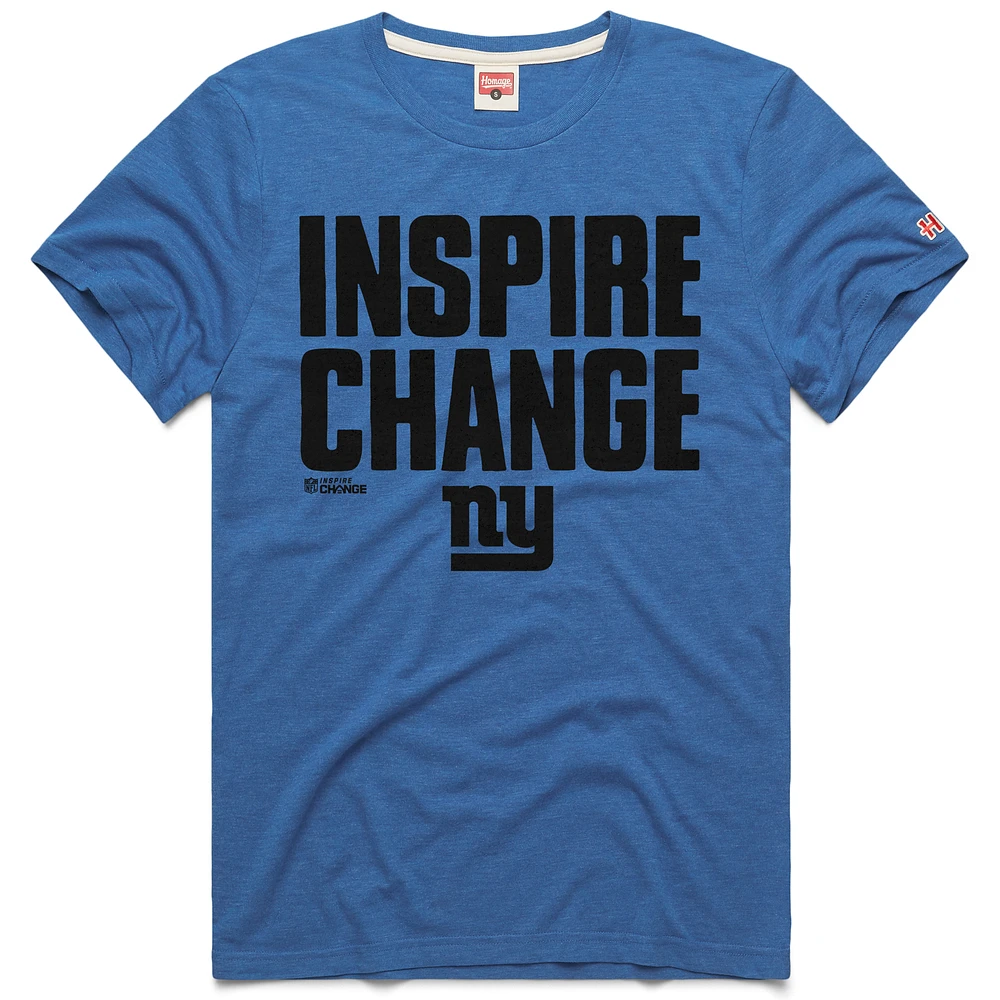 Unisex Homage Royal New York Giants 2024 Inspire Change Tri-Blend T-Shirt