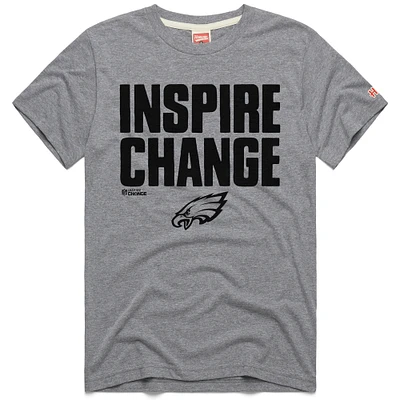 Unisex Homage Gray Philadelphia Eagles 2024 Inspire Change Tri-Blend T-Shirt