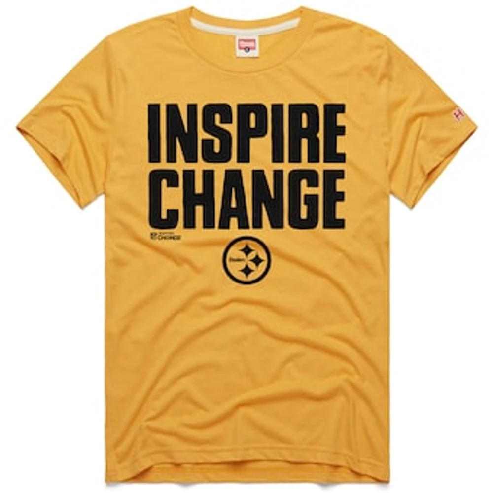 Unisex Homage Gold Pittsburgh Steelers 2024 Inspire Change Tri-Blend T-Shirt