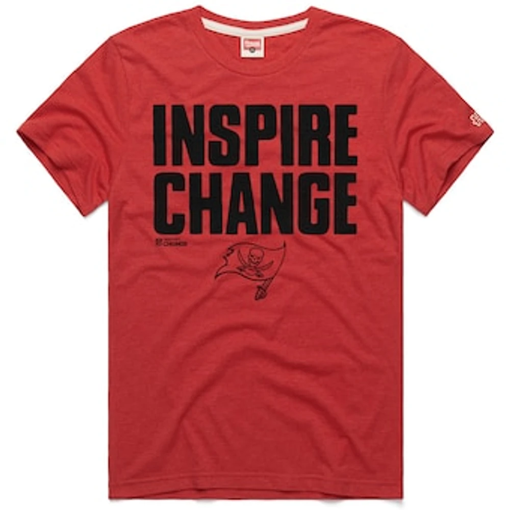 Unisex Homage Red Tampa Bay Buccaneers 2024 Inspire Change Tri-Blend T-Shirt