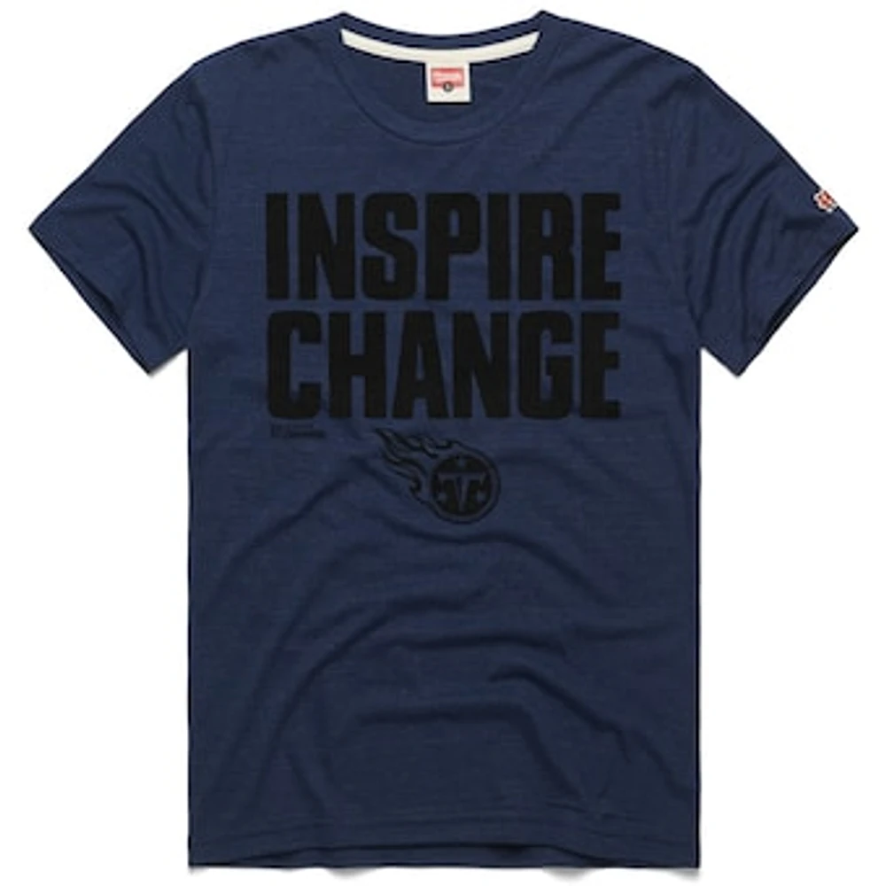 Unisex Homage Navy Tennessee Titans 2024 Inspire Change Tri-Blend T-Shirt