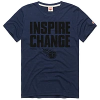 Unisex Homage Navy Tennessee Titans 2024 Inspire Change Tri-Blend T-Shirt