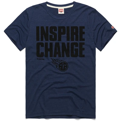 Unisex Homage Navy Tennessee Titans 2024 Inspire Change Tri-Blend T-Shirt