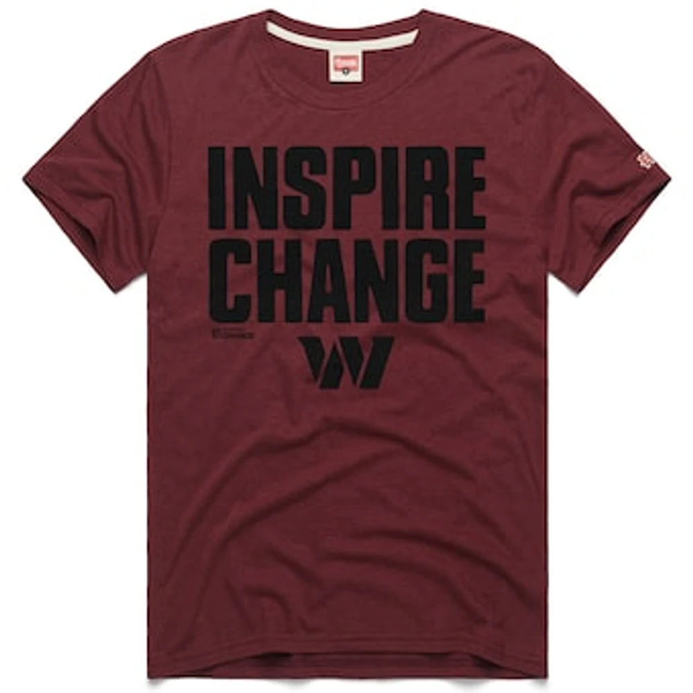 Unisex Homage Burgundy Washington Commanders 2024 Inspire Change Tri-Blend T-Shirt