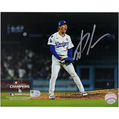 Yoshinobu Yamamoto Los Angeles Dodgers Autographed 2024 World Series Champions 8" x 10" Photograph