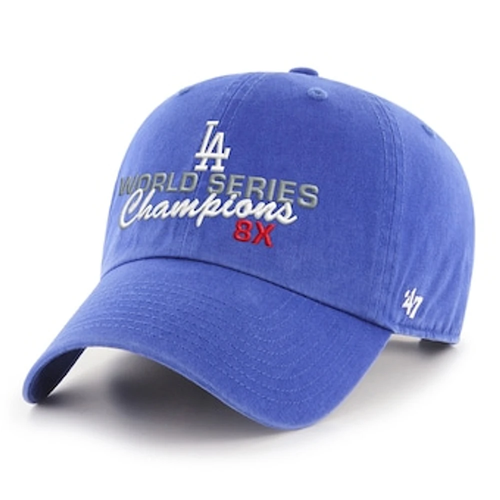 Men's '47 Royal Los Angeles Dodgers 8-Time World Series Champions Logo Clean Up Adjustable Hat