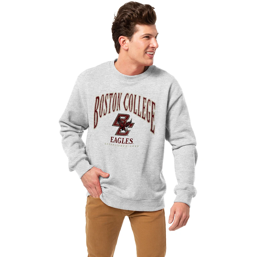 Men's League Collegiate Wear Heather Gray Boston College Eagles Essentials 2.0 Pullover Sweatshirt