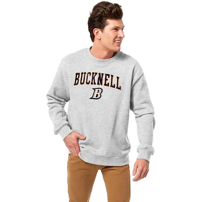 Men's League Collegiate Wear  Heather Gray Bucknell Bison Essentials 2.0 Pullover Sweatshirt