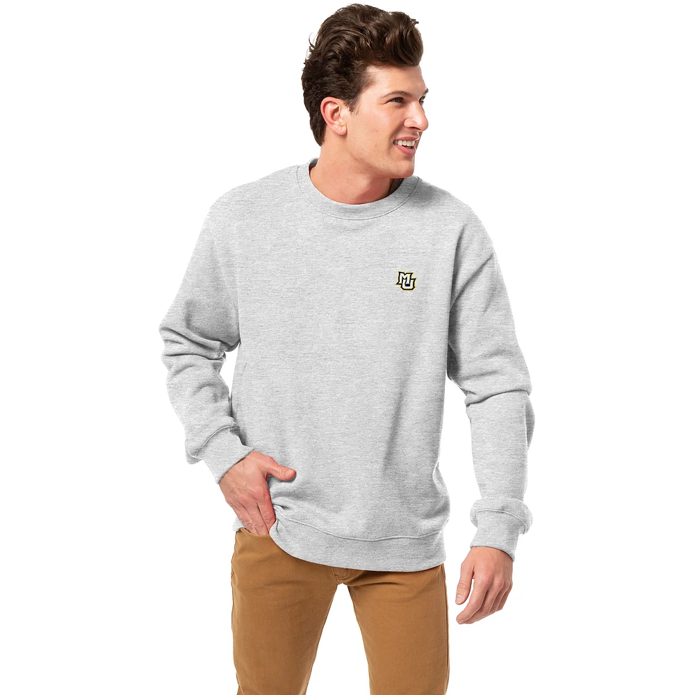 Men's League Collegiate Wear Heather Gray Marquette Golden Eagles Essentials 2.0 Pullover Sweatshirt