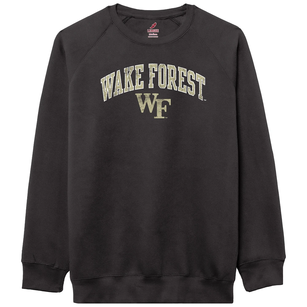 Men's League Collegiate Wear Black Wake Forest Demon Deacons Essentials 2.0 Pullover Sweatshirt