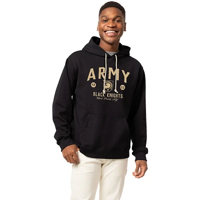 Men's League Collegiate Wear Black Army Knights Essentials 2.0 Fleece Pullover Hoodie