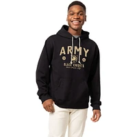 Men's League Collegiate Wear Black Army Knights Essentials 2.0 Fleece Pullover Hoodie