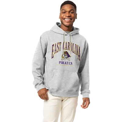Men's League Collegiate Wear Heather Gray ECU Pirates Essentials 2.0 Fleece Pullover Hoodie