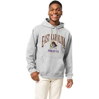 Men's League Collegiate Wear Heather Gray ECU Pirates Essentials 2.0 Fleece Pullover Hoodie