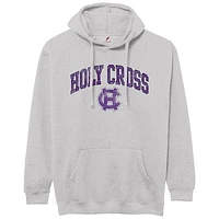 Men's League Collegiate Wear  Heather Gray Holy Cross Crusaders Essentials 2.0 Fleece Pullover Hoodie