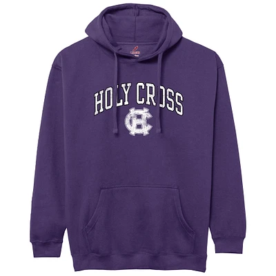 Men's League Collegiate Wear Purple Holy Cross Crusaders Essentials 2.0 Fleece Pullover Hoodie
