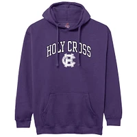 Men's League Collegiate Wear Purple Holy Cross Crusaders Essentials 2.0 Fleece Pullover Hoodie