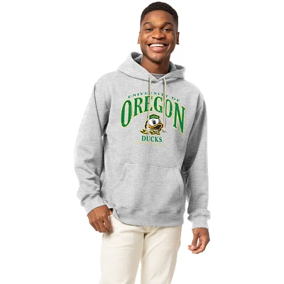 Men's League Collegiate Wear Heather Gray Oregon Ducks Essentials 2.0 Fleece Pullover Hoodie