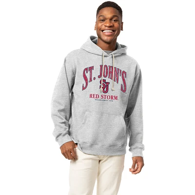 Men's League Collegiate Wear  Heather Gray St. John's Red Storm Essentials 2.0 Fleece Pullover Hoodie