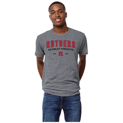 Men's League Collegiate Wear Heather Gray Rutgers Scarlet Knights Victory Falls Tri-Blend T-Shirt