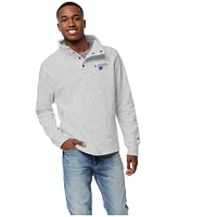 Men's League Collegiate Wear Gray Kansas State Wildcats 1636 Fleece Quarter-Snap Pullover Top
