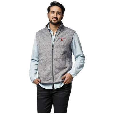 Men's League Collegiate Wear  Heather Gray Louisville Cardinals Saranac Full-Zip Vest
