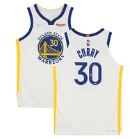 Stephen Curry Golden State Warriors Autographed White Nike Association Edition Authentic Jersey with Sponsor Patch & "ICDAT" Inscription - Beckett