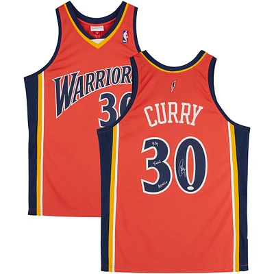 Stephen Curry Golden State Warriors Autographed Orange Mitchell & Ness 2009-10 Authentic Jersey with "Baby Faced Assassin" Inscription - JSA